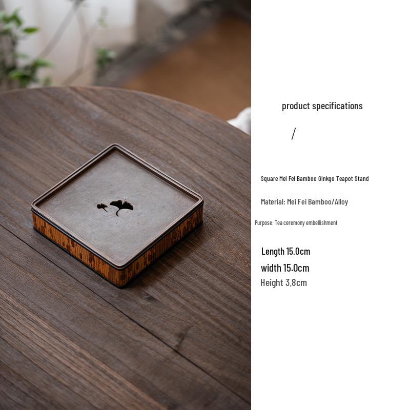 

Ретро подставка для чайника из бамбука Сянфэй: Маленький китайский чайный поднос для чайного набора Кунг-фу Size Details