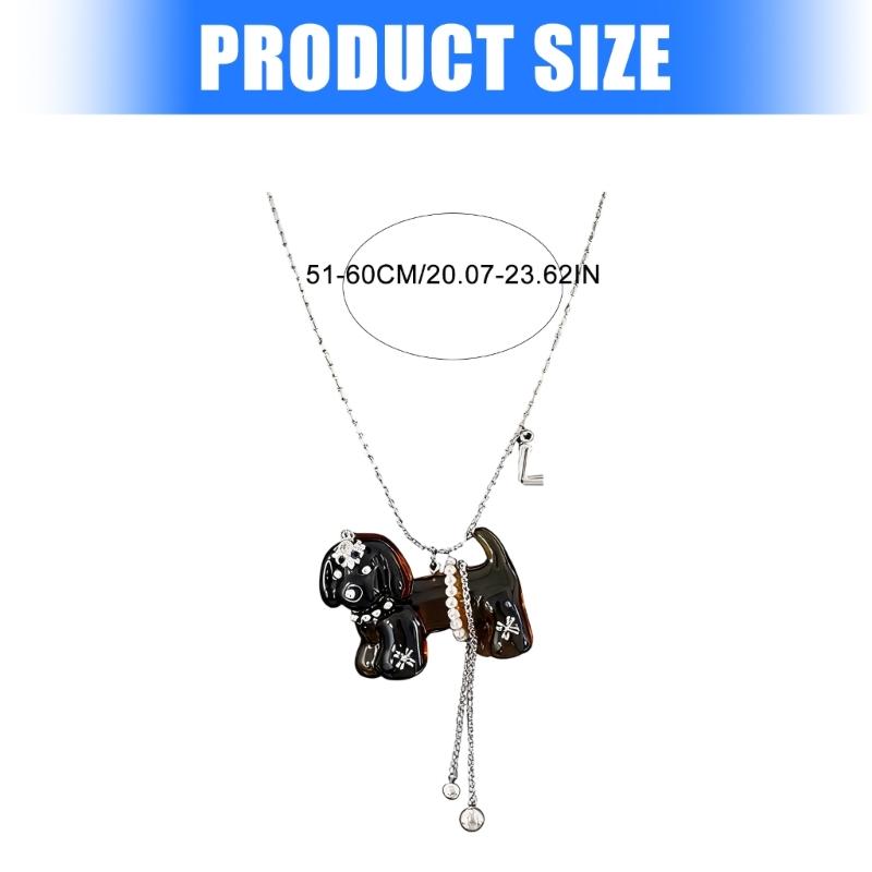 Giftable Dog Pendant Necklace with Chain Design for Daily Wear, Playful Statement Neckchain for Date and Party Looks