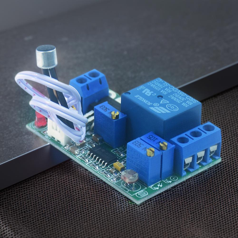 DC 7V-24V Sound Sensor Light Sensor Control 3S-60S Delay Adjustable Relay Module Delay Turn Off Switch