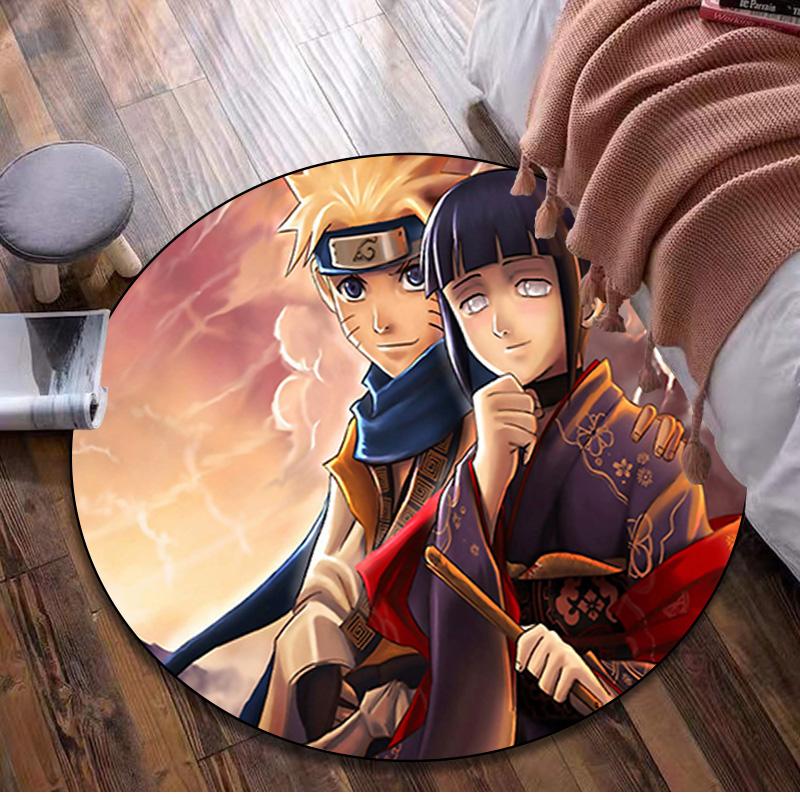 1Pc Naruto Circular Rug Office Decorative Carpet For Living Room Bedroom Door Mat Floor Carpet Computer Chair Area Rug
