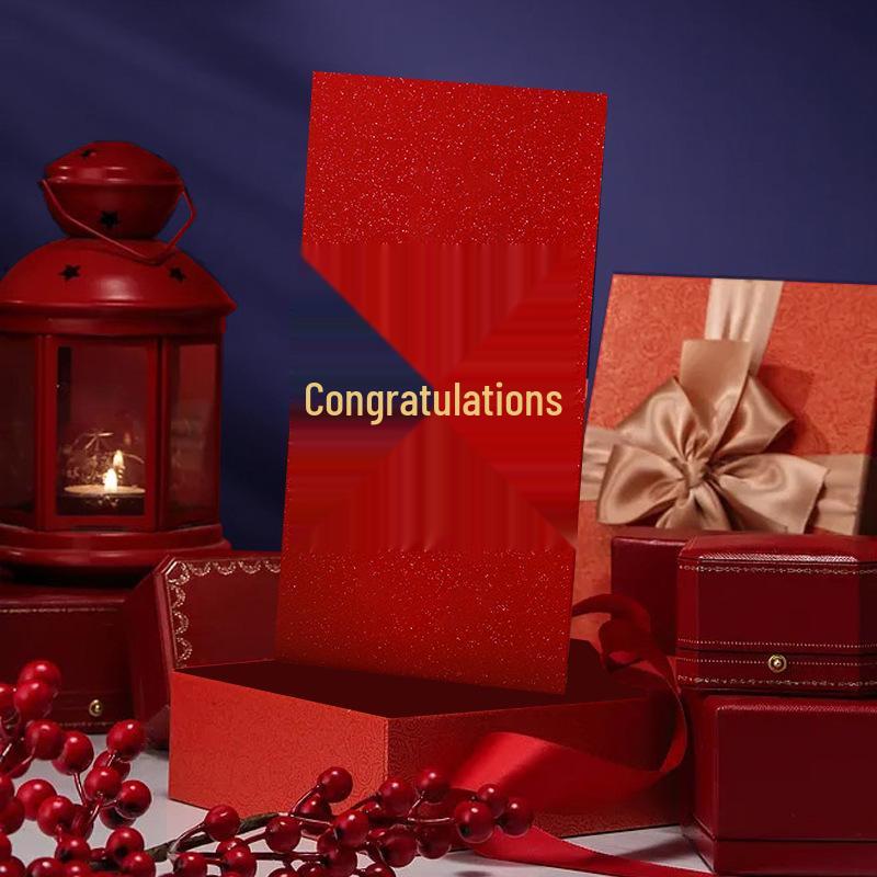 New Year Red Envelope - Large Sized, Hard Cardboard with Hot Stamping for Great Luck & Prosperity 10 pieces