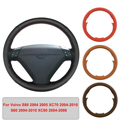 Hand-stitched Artificial Leather Car Steering Wheel Cover For Volvo S80 XC70 S60 XC90 2004-2006 Original Steering Wheel Braid