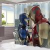 1pz Tenda da Doccia Bagno Marvel Iron Man - Poliestere Impermeabile, 12 Ganci Inclusi, Design Blu & Oro di Iron Man, Perfetta