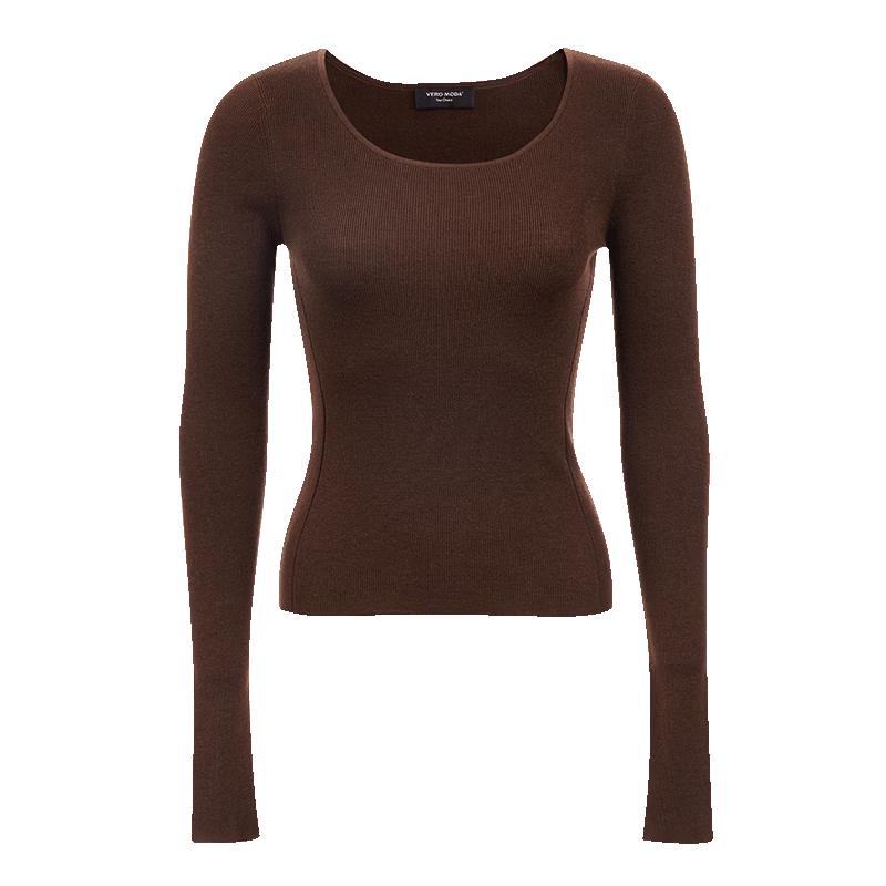 VEROMODA Women s 2026 Autumn Merino Wool Blend Round Neck Relaxed Long Sleeve Knit Top XL