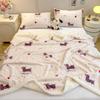 Cartoon Bowknot Printed Coral Fleece Blanket Thickened Artificial Lambswool Spring Autumn Warm Blankets For Bed Sofa Nap Blanket
