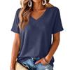 Women's V-Neck Printed Blouse, Lightweight Spring Summer Top
