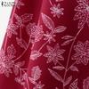 ZANZEA Ethnic Print Casual V-Neck Long Sleeve Women Blouse