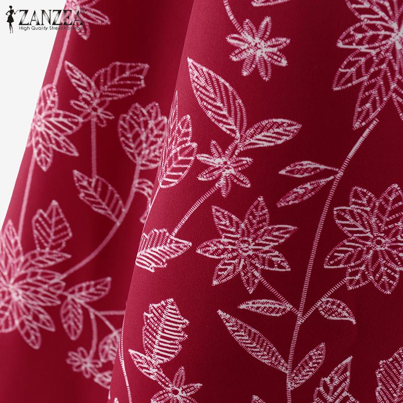 ZANZEA Ethnic Print Casual V-Neck Long Sleeve Women Blouse
