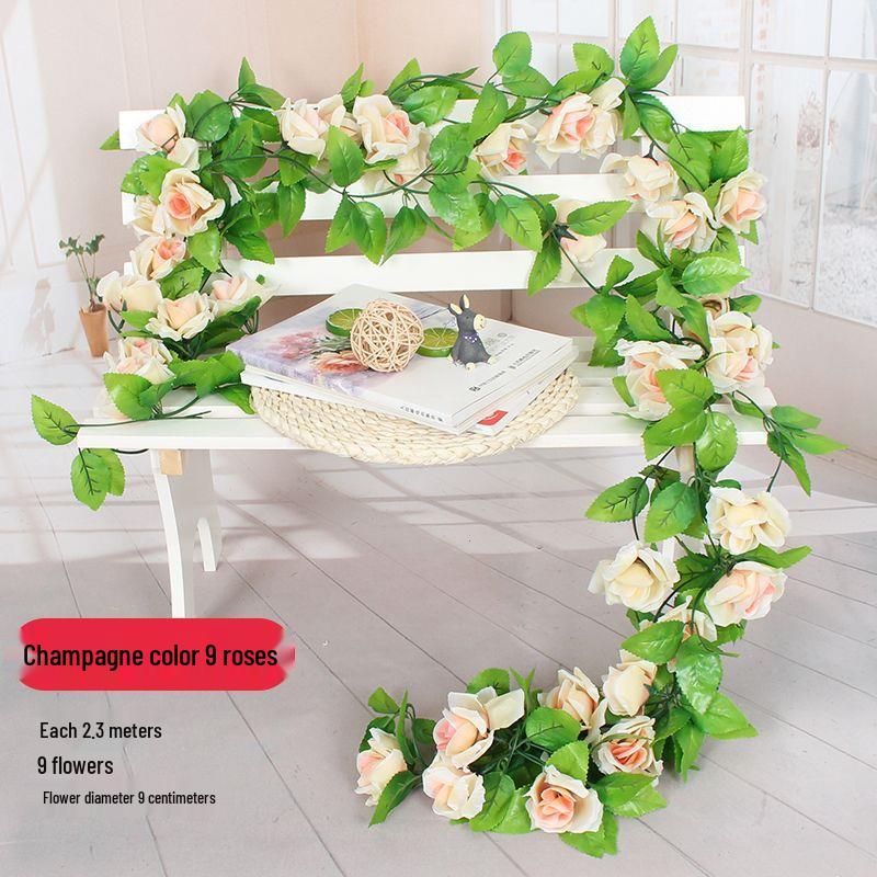 Artificial Rose Flower Vine for Balcony, Staircase, and Railings Decoration