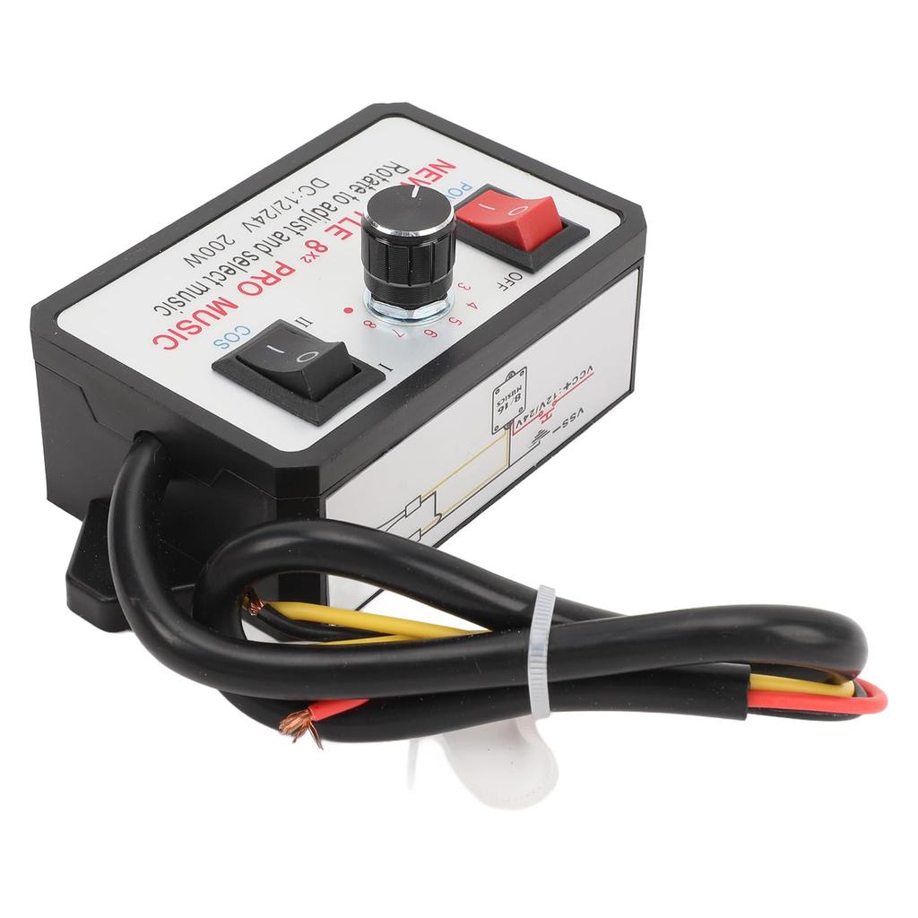 Car Horn Controller Dual Tone 16 Sound Effects Vehicle Adjustable Unit Yacht 24V DC