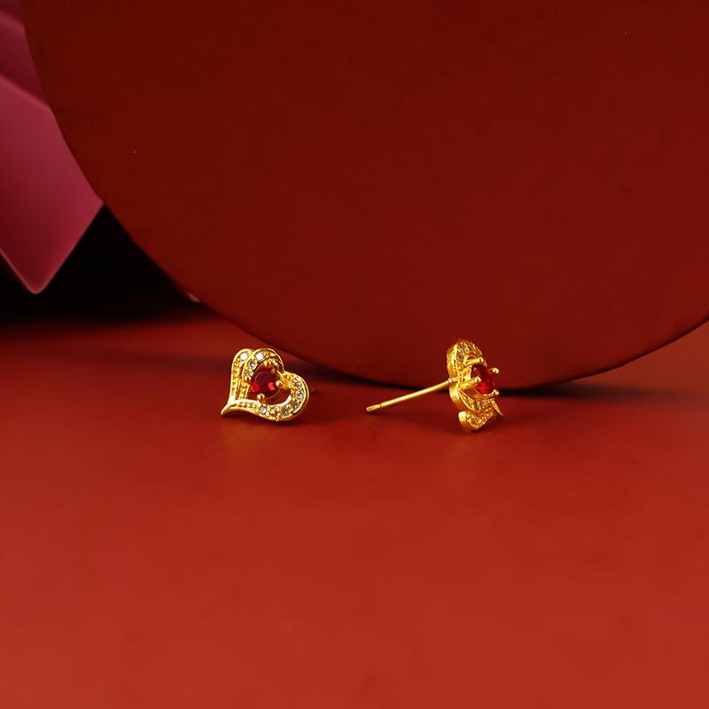 Orecchini a Cuore con Pietra Rossa di Tendenza da Donna: Elegante, Leggero e di Lunga Durata