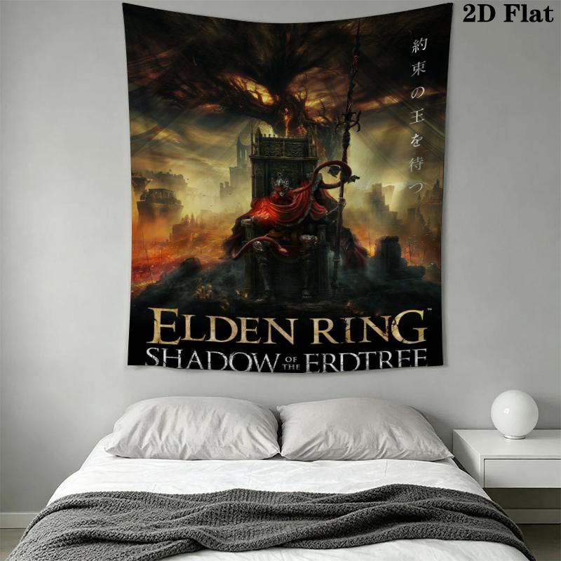 Elden Ring Wall Tapestry Aesthetic Wall Hanging Printed Fabric Blanket Decorative Tapestries for Bedroom Living Room Home Decor
