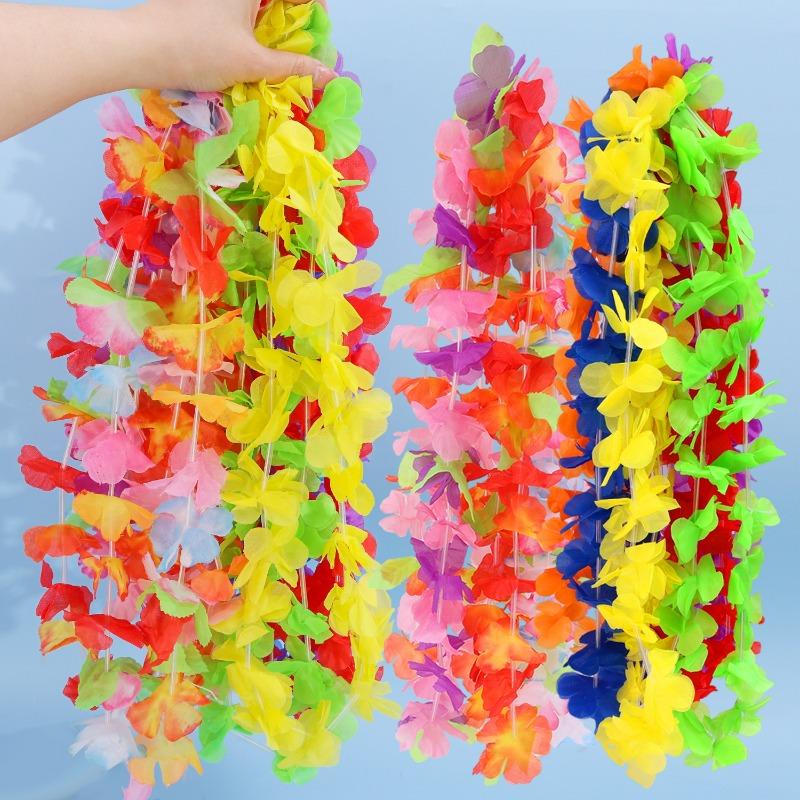 50/5Pcs Tropical Flower Beach Wreath Holiday Wedding Summer Birthday Party Celebration Decoration DIY Silk Flower Accessories