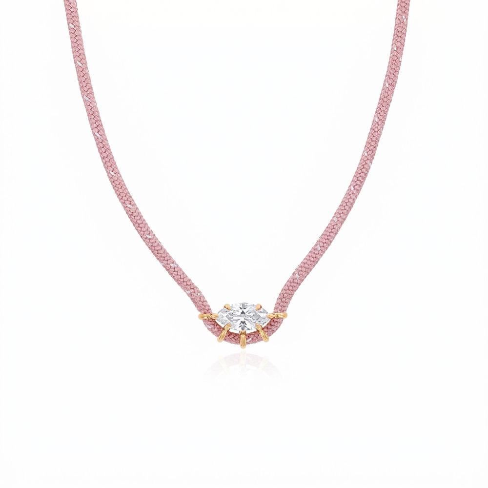 Geometric Zircon Pendant Necklace Vintage Rhinestone Collarbone Chain Gift