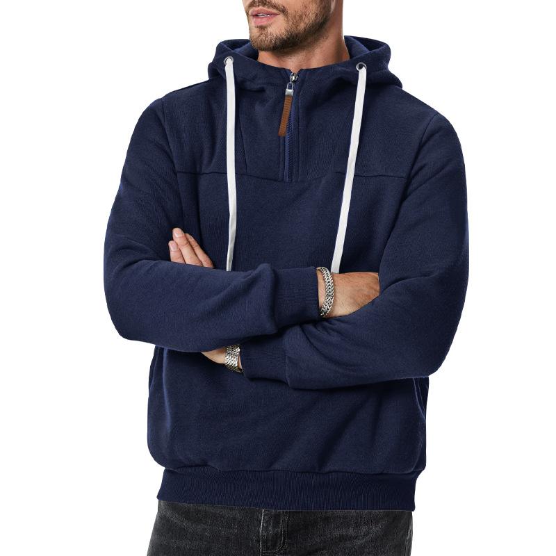 European, American Autumn and Winter American Heavy Hooded Sweater Thickened Casual Jacket Men's Loose Sweater Tank Suit
