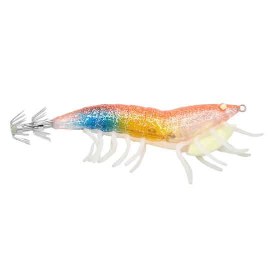 12CM/20G Karanlıkta Parlayan Karides Yem, Kalamar Jig Kancası Biyonik Karides Yem, Tatlı Su Tuzlu Su Alabalık Levrek Balıkçılığı İçin Simülasyon Karides Yemi