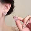 Pink candy love stud earrings women's unique design earrings simple earrings
