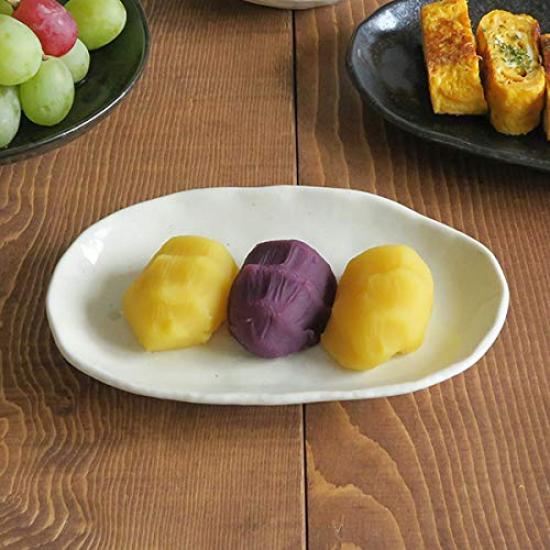 Tableware East Japanese Tableware Oval Plate White Polka Dots (Dot Monotone Series) Salad Plate Medium Plate Cake Plate