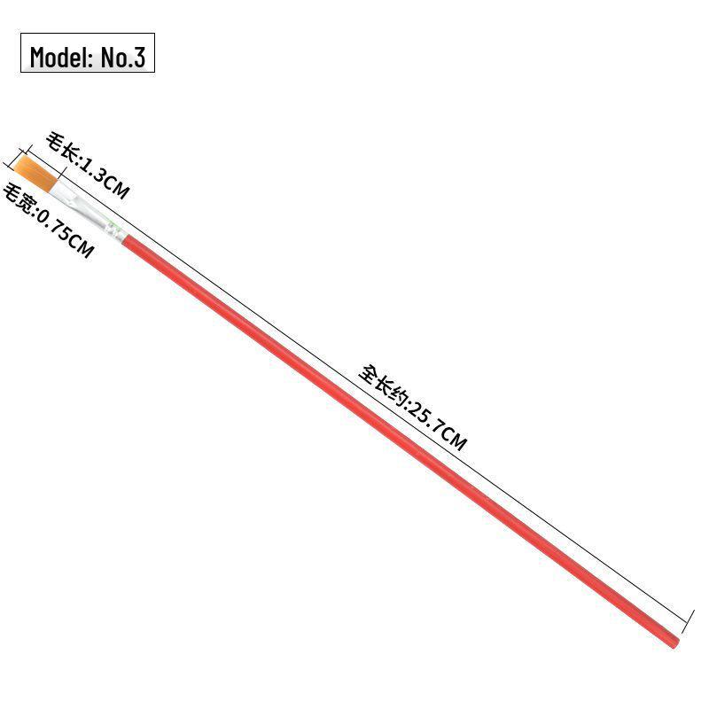Red Handle Nylon Flat Brush Set for Oil, Acrylic, Watercolor & Gouache