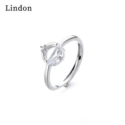 Lindon Classic Copper Alloy Zircon Ring Ladies Jewelry Wedding Promise Party Gift