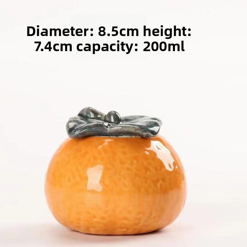 Orange Shaped Ceramic Storage Tank Household Furnishing Sealed Tea Cans Coffee Cans with Lid Living Room Candy Snack Storage Jar