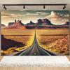 2D plane 1 piece of desert road scenery featuring canyons and road design suitable for living room bedroom and office