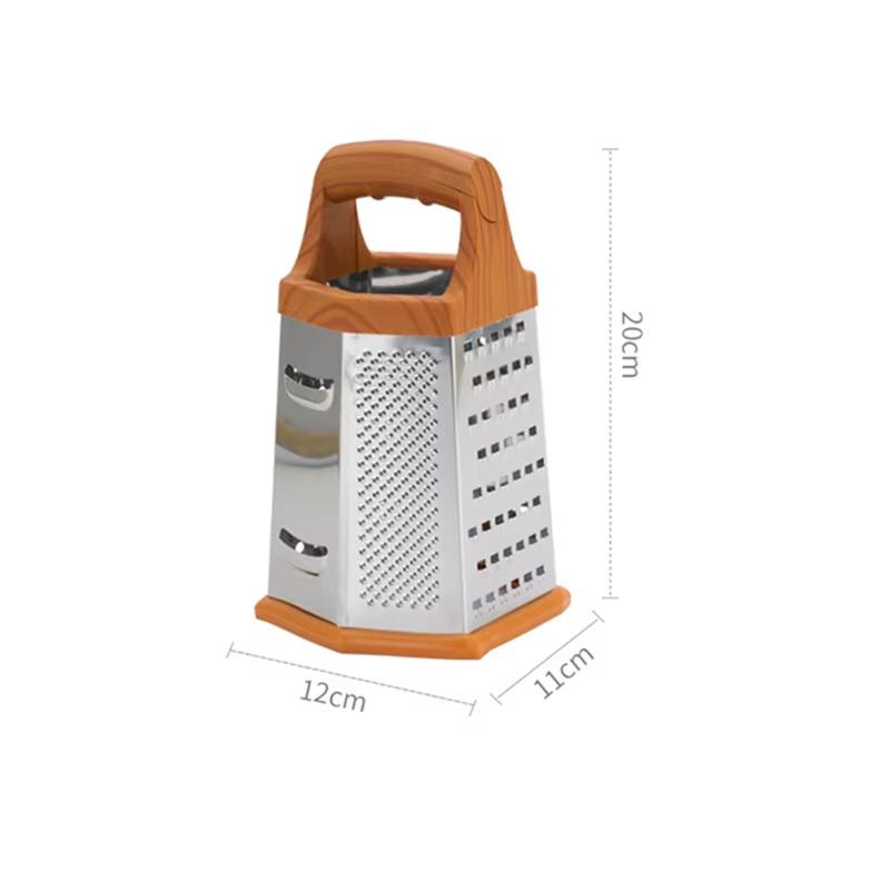 Stainless Steel Grater Portable Manual Vegetable Slicer Imitation Wood Handle Shredder Garlic Carrot Chopper Kitchen Tools