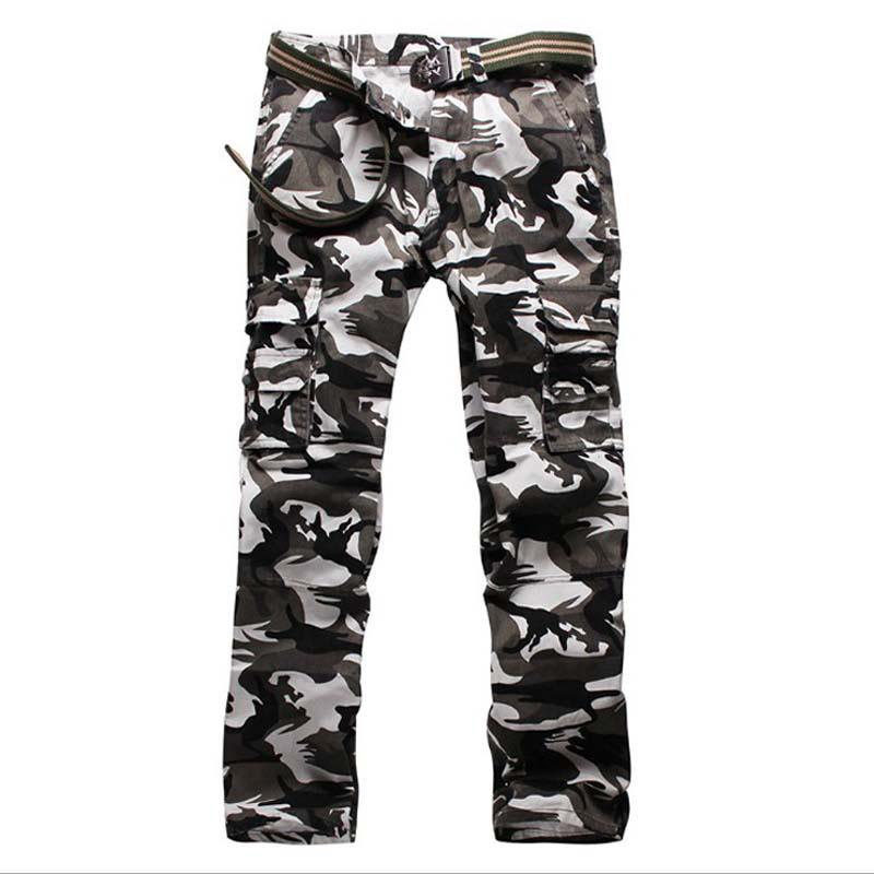 Trendy Men's Camouflage Cargo Pants - All Cotton, Military Style for Outdoor Casual Wear