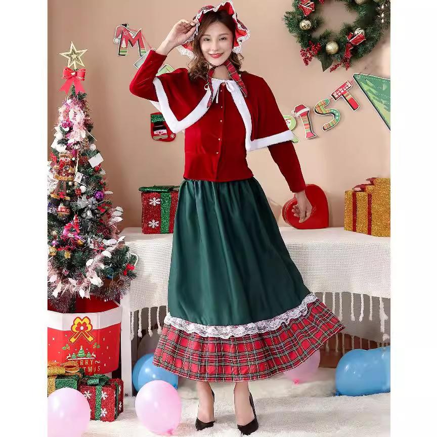 Japanese Party Christmas Queen, Christmas Dress, Christmas Costume, Long Dress Christmas Party Uniform