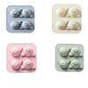Kakiyi 4 Hole Cartoon Pig Animal Cake Mold Silica Gel Mould Bakeware Baking DIY Tools Accessories Fondant
