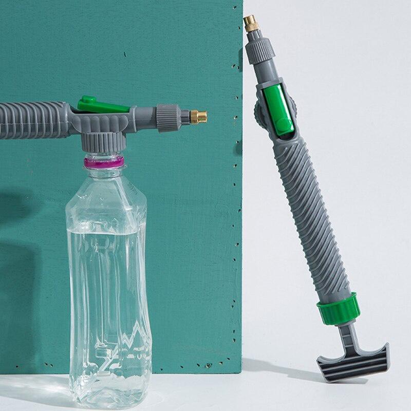High Pressure Air Pump Manual Sprayer Adjustable Drink Bottle Spray Head Nozzle Garden Watering Tool for Home Garden