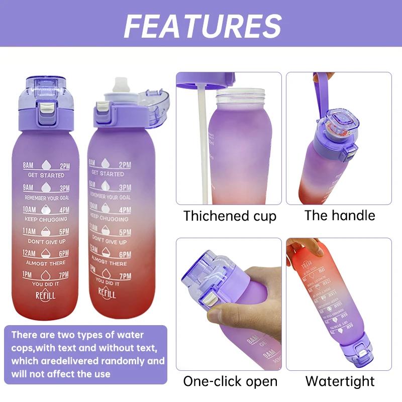1PC 1000ML Flavor Water Bottle With Straw With 5PCS Flavor Pods Fashion Fitness Water Bottle For Outdoor Activities Sports Termo