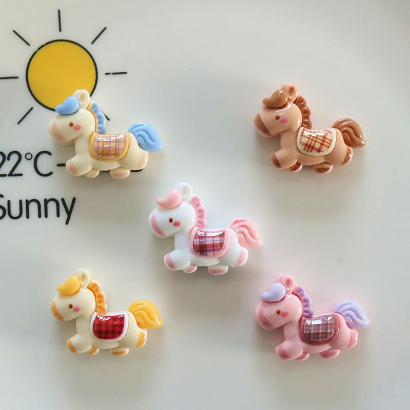 10 stuks/set Schattige Renpaard Hanger Voor Sieraden Maken Onderdelen Kawaii Hars Dieren Bedels Platte Achterkant Diy Oorbellen