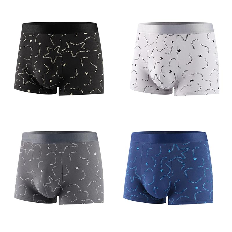 Men's Trendy Printing Boxer Panties Soft Comfortable Breathable Skin-friendly Fashionable Underwear