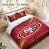 Custom Name Bedding Set 3 PiecesSan Francisco 49ers Print Duvet Cover + 2 Pillowcases Soft Bed Decor