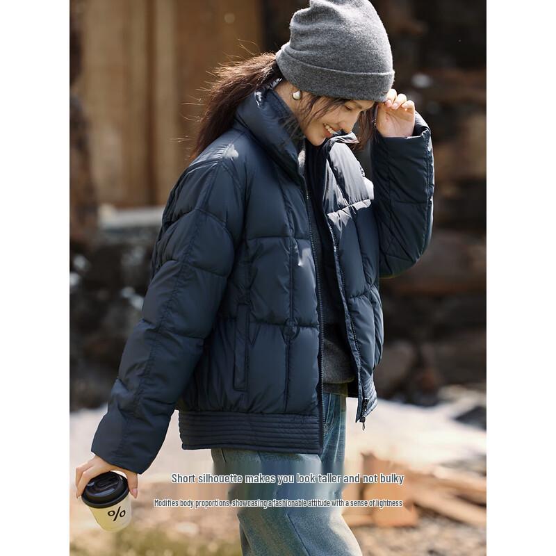 XWI Women s Casual Stand Collar Short Padded Jacket 2XL