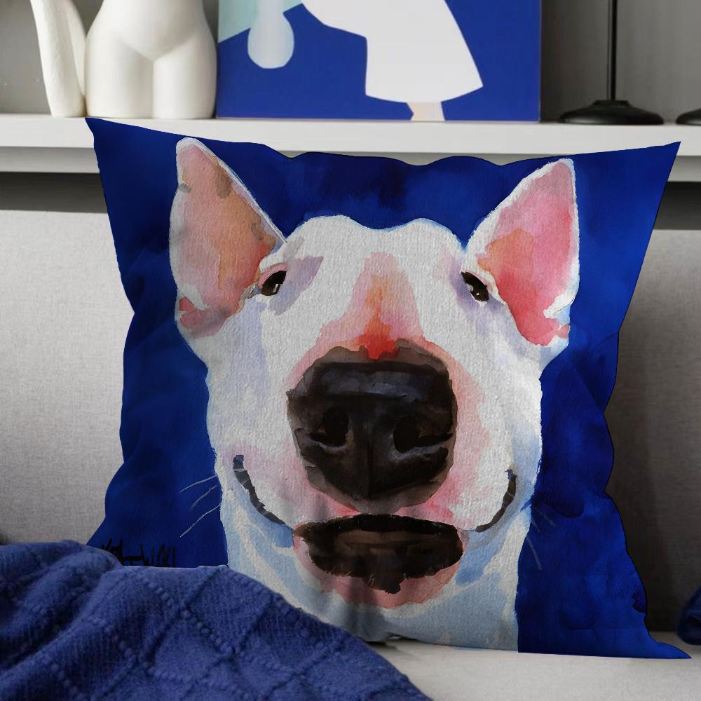 English Bull Terrier Dog Cushion Cover Inches Farmhouse Decor Home Throw Pillow Covers for Couch Decorations