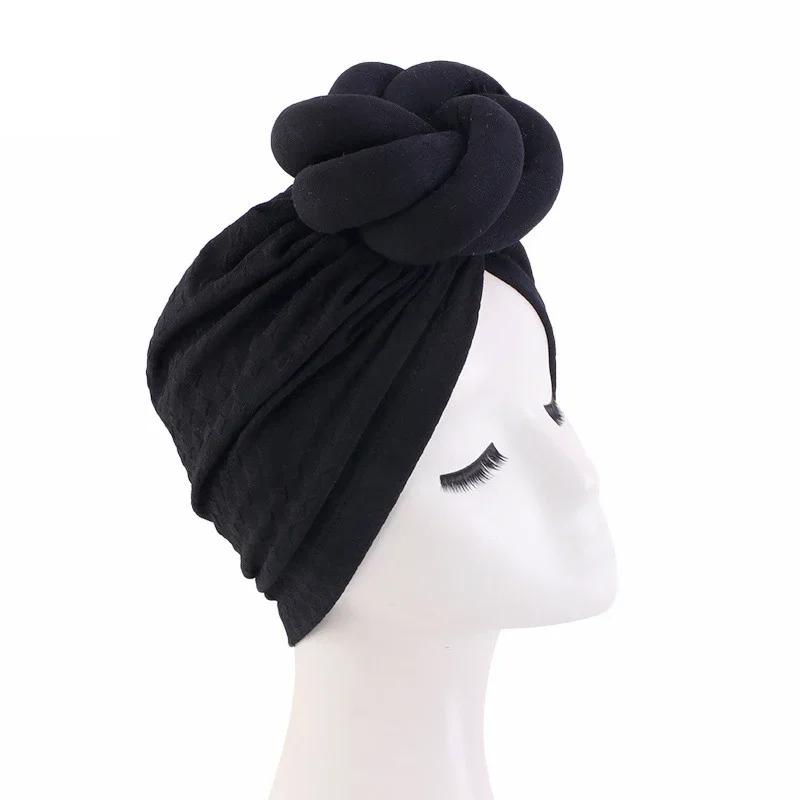 Bowknot Turban Indian Women Muslim Hijab Stretch Chemo Cap Cancer Hat Hair Loss Cover Head Scarf Wrap Beanies Bonnet Headwear