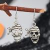 European American Cross-border Skull Earrings: Hip Hop Unisex Retro Jewelry Chain, Halloween Niche Accessories