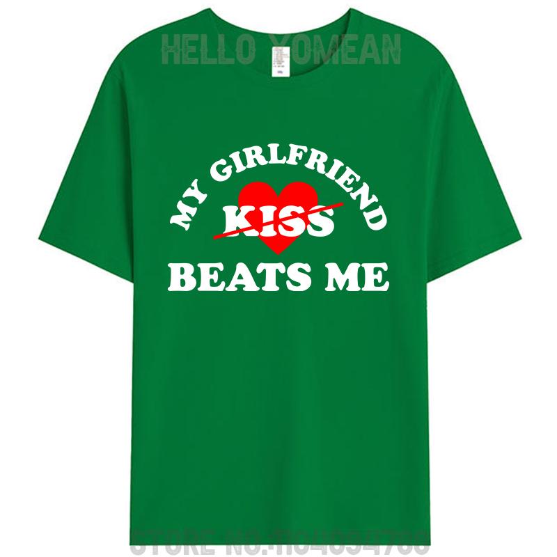 

Моя девушка меня бьет День святого Валентина Смешной мем для пары Футболка Мужские повседневные рубашки Одежда Унисекс Хлопок Короткий рукав Футболка 4XL