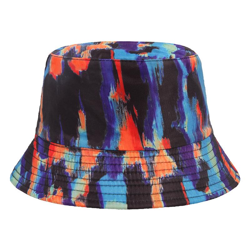 New Summer Women's Sunscreen Breathable Sun Hat Tie-dye Floral Print Bucket Hat Outdoor Sports Casual Fashion Sunshade Basin Cap