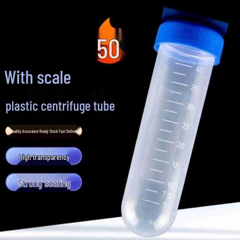 Aokewen 50ml Round Bottom Plastic Centrifuge Tubes with Screw Caps