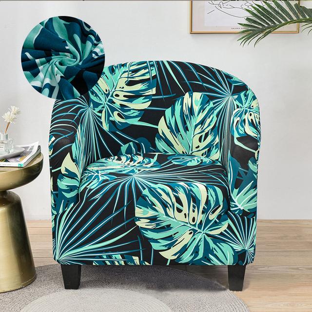 Levivel Club Chair Slipcover Stretch Armchair Printed Tub Chair Cover Living Sofa Cover Spandex Couch Cover Designed For Bar Counter Family Room