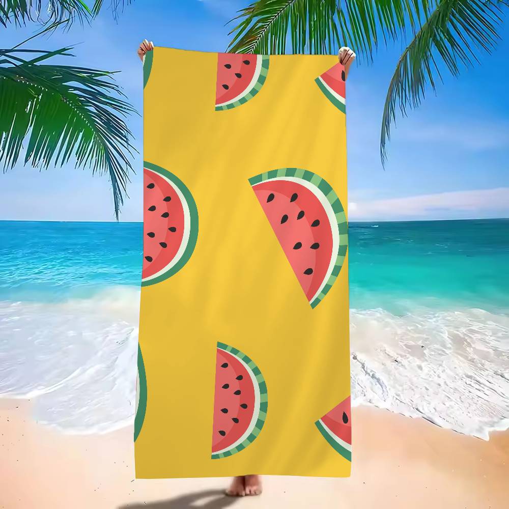 Fruit Watermelon Pattern Print Beach Towel Colorful Bath Towels Microfiber Quick Dry Sand Free Beach Yoga Spa Gym Pool