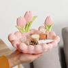 Ceramic Tulip Ornaments Creative Chinese Ornaments Living Room Home Tray Ceramic Tulip Dressing Table Storage Box