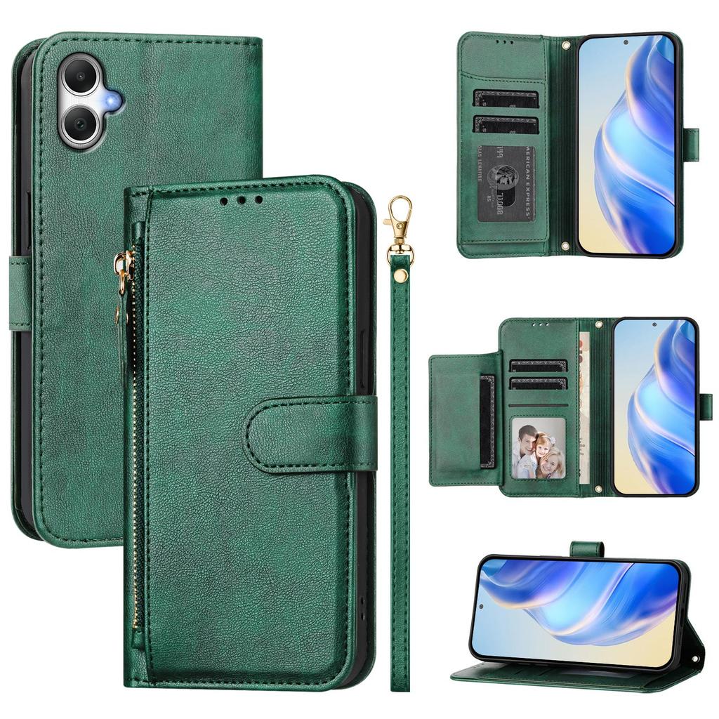 For Samsung Galaxy A06 4G Case Zipper Pocket Multiple Card Slots Leather Phone Cover