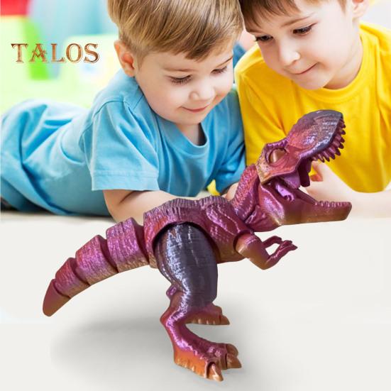 Estatueta de dinossauro impressa em 3D Articulações móveis Figura de tiranossauro Modelo de dinossauro articulado Brinquedo Decoração de mesa para casa, escritório, estante