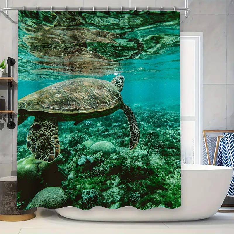 

Nature-Inspired Shower Curtain Elk Family Design With Autumn Foliage Print Waterproof Fabric For Bathroom Decorations W60H190(CM)-1 Pcs