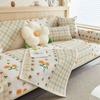 Summer Living Room Flower Print Anti-slip Furniture Protection Ice Silk Funda Sofa Cushion Cover Slipcover