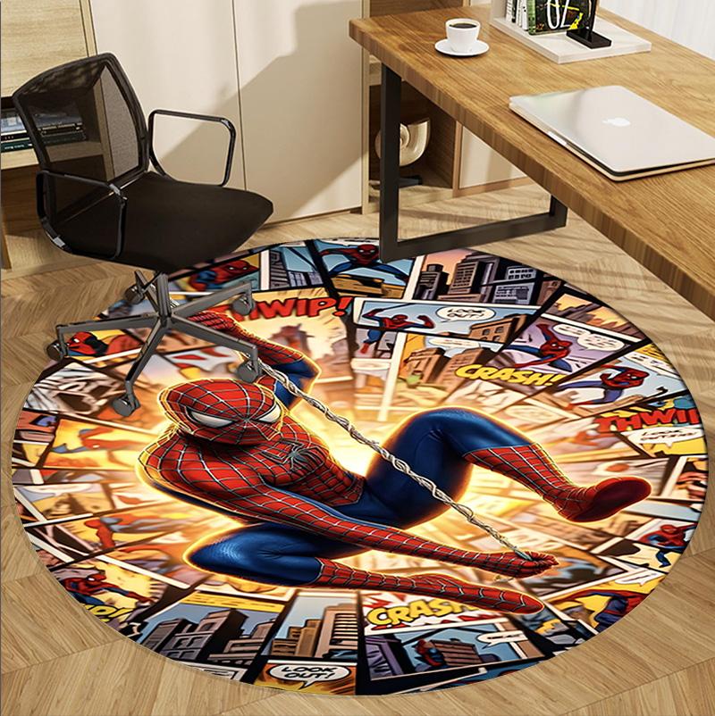 Batman Pattern Round Rug, Indoor/Outdoor Mat, for Picnic, Gameroom, Bedroom, Office, Living Room, Home Decor Carpet, Birthday Gift